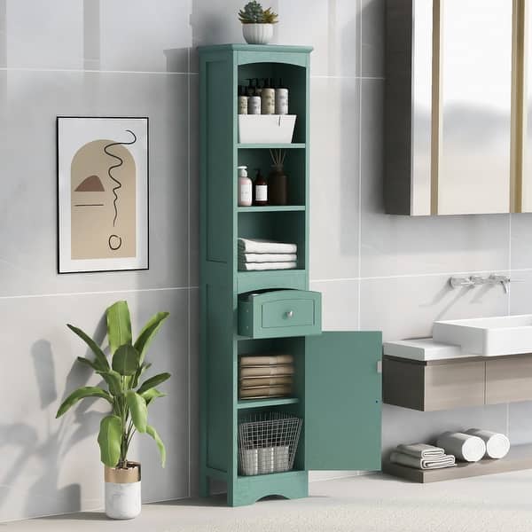 67" Tall Bathroom Freestanding Storage with Drawer